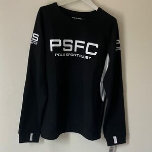 Ralph Lauren Polo Sport Rugby Black Crewneck Sweatshirt Youth XL (18-20) NWT